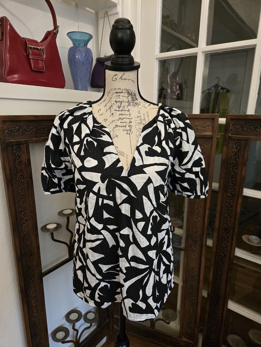 3 For $20: A New Day Abstract Blouse, Sz M